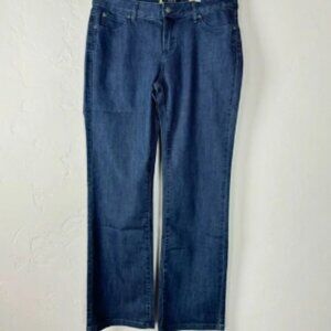 Prana Jeans Denim Jada Indigo Dark Wash Blue Solid Organic Cotton Mid Rise Knit‎